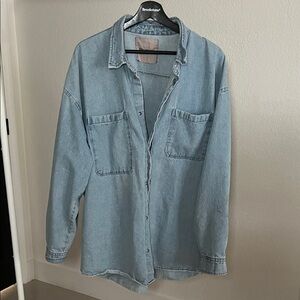 Oversized Denim Jean Shirt Shacket